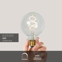 Lucide G95 - Filament lamp - Ø 9,5 cm - LED Dimb. - E27 - 1x4,9W 2700K - Transparant - thumbnail