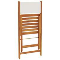 Bistrostoelen 2 st massief acaciahout en stof crmewit - thumbnail