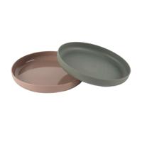 Dantoy bordenset olijfgroen/mokka, 2dlg. - thumbnail