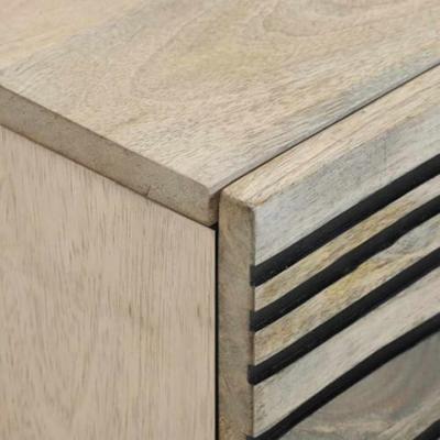 Nachtkastje met lade 2 pcs Wit en zwart 40 x 33 x 46 cm