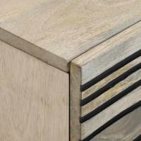 Nachtkastje met lade 2 pcs Wit en zwart 40 x 33 x 46 cm - thumbnail