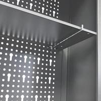 VidaXL Gereedschapskast voor aan de wand metaal grijs en zwart - thumbnail