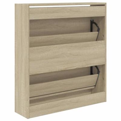 Schoenenkast 80x21x87,5 cm bewerkt hout sonoma eikenkleurig - thumbnail