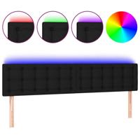Hoofdbord LED 180x5x78/88 cm stof zwart - thumbnail