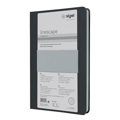 Sigel LS207 Notitieboek Linescape Hardcover DIN A5 Gelinieerd Donkergrijs, Lichtgrijs Aantal paginas: 88