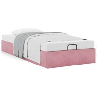 Bedframe zonder matras 80x200 cm fluweel roze - thumbnail