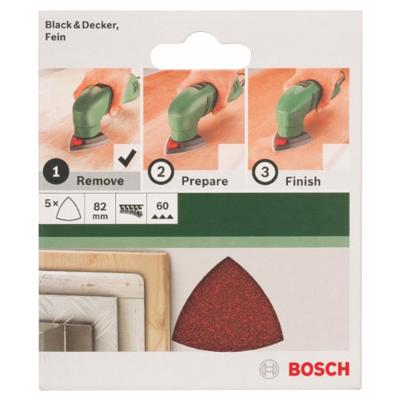 Bosch Accessoires Schuurblad 82mm | G60 | Rw | Ongeperf | Velc | 5-delig - 2609256A43