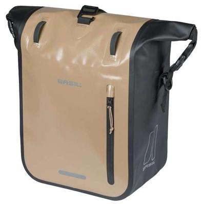 Enkele fietstas Basil Rivo M tarpaulin MIK 12-15L 14 x 25 x 38 cm - zand/zwart Enkele fietstas Basil Rivo M tarpaulin MIK 12-15L 14 x 25 x 38 cm - zand/zwart
