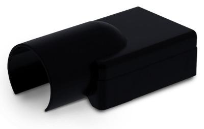 Verloopmof zwart van ronde buis 19mm naar platte buis Canalit CS25 Verloopmof zwart van ronde buis 19mm naar platte buis Canalit CS25