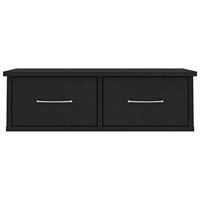 Wandschap met lades 60x26x18,5 cm bewerkt hout zwart - thumbnail