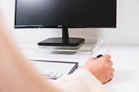 BakkerElkhuizen Q-riser 50 monitorstatief, verstelbaar, draagvermogen tot 10kg, transparante uitvoering - thumbnail