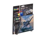 Revell model set f4u-4 corsair jachtvliegtuig - incl. basiskleuren verf - thumbnail
