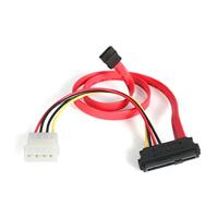 StarTech.com SAS naar SATA Slimline kabel, SAS SATA SFF-8482 met IDE stroomkabel, 1 x SATA (7pin) 1 x SFF-8482 (29pin) 1 x LP4 (stekker) - thumbnail
