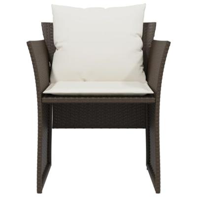 Tuinstoel met voetenbank poly rattan bruin