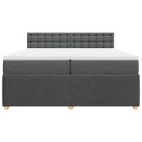 Boxspring met matras stof donkergrijs 200x200 cm - thumbnail