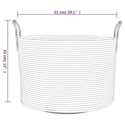 VidaXL Opbergmand ø 51x33 cm katoen bruin en wit