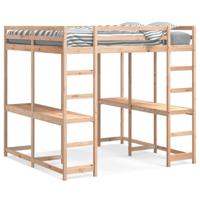 Hoogslaper met bureau en ladder massief grenenhout 140x200 cm - thumbnail