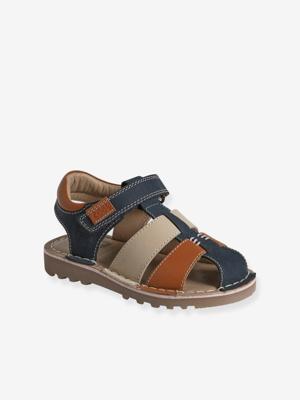 Leren sandalen met klittenband kinderen kleutercollectie veel blauw Leren sandalen met klittenband kinderen kleutercollectie veel blauw