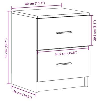 Nachtkastjes 2 st met 2 lades 40x36x50 cm sonoma eikenkleurig