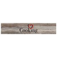 Keukenmat wasbaar cooking-print 60x300 cm fluweel grijs - thumbnail