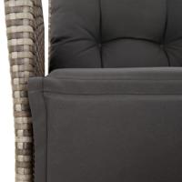 7-delige Tuinset met kussens poly rattan grijs - thumbnail