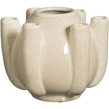 Vaas Tulp - off-white - keramiek - 17xØ20 cm