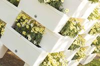 Bama Brick Koppelbare Plantenbakken 75L 59x23x27 cm 5 Stuks Wit - thumbnail