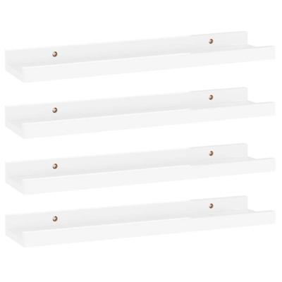 Wandschappen 4 st 40x9x3 cm hoogglans wit Wandschappen 4 st 40x9x3 cm hoogglans wit