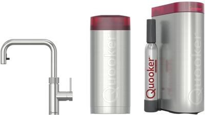 Quooker Flex Square met COMBI+ boiler en CUBE reservoir 5-in-1 kokend water kraan RVS