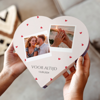 Hart chocolade doos met Milka pralines personaliseren - thumbnail