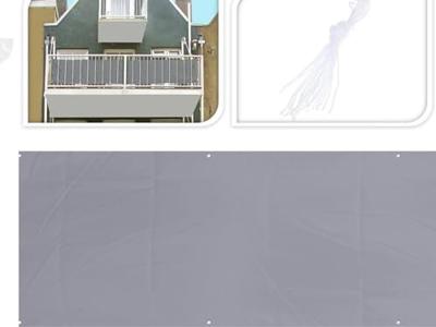 Ambiance balkondoek polyester 76x445cm lichtgrijs