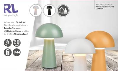 Trio Oplaadbare buitenlampLennon geel - R52176183