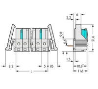 WAGO 722-234/039-000 Female behuizing (board) 722 Totaal aantal polen: 4 Rastermaat: 5 mm Inhoud: 50 stuk(s) - thumbnail