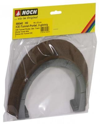 NOCH 58040 PROFI plus H0 Tunnelportaal 2-sporig Hardschuim model, Geverfd