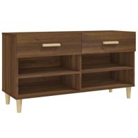 Schoenenkast 102x35x55 cm bewerkt hout bruin eikenkleur - thumbnail