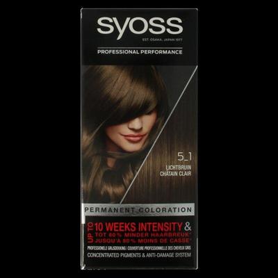 Syoss Color baseline 5-1 lichtbruin haarverf 1 Set