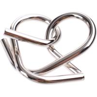 Johntoy Hersenkraker metalen puzzel in display zilver/oranje - thumbnail