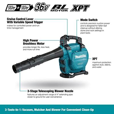 Makita DUB363ZV Bladblazer 2x18V | zonder accu&apos;s en lader in doos - DUB363ZV - thumbnail