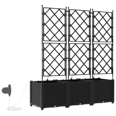 Tuin Bloempot 3 pcs Zwart Staal