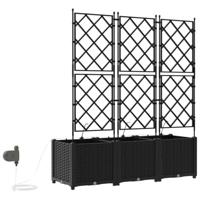 Tuin Bloempot 3 pcs Zwart Staal - thumbnail