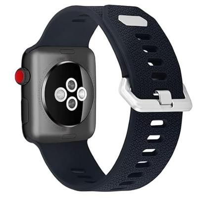 Siliconen bandje met motief - Donkerblauw - Geschikt voor Apple Watch 38mm / 40mm / 41mm / 42mm