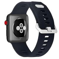 Siliconen bandje met motief - Donkerblauw - Geschikt voor Apple Watch 38mm / 40mm / 41mm / 42mm - thumbnail