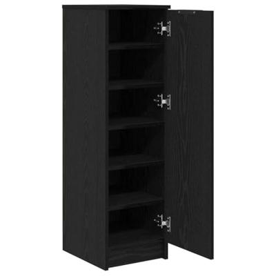 Schoenenkast Zwart Eiken 29,5 x 35 x 101 cm Bewerkt hout