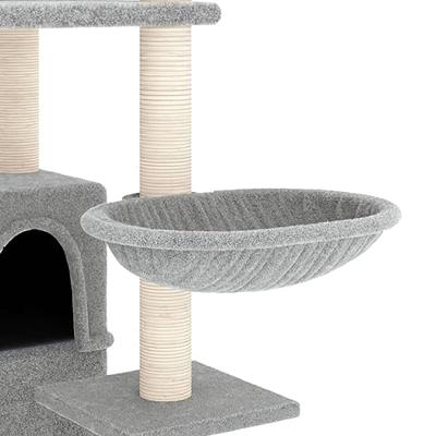Kattenmeubel met sisal krabpalen 175 cm lichtgrijs - thumbnail