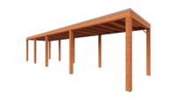Trendhout Overkapping Palermo 1075x255 cm- Plat dak- Hout- Trendhout - thumbnail