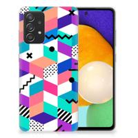 Samsung Galaxy A52 (5G/4G) | TPU Hoesje | Blokken Kleurrijk - thumbnail