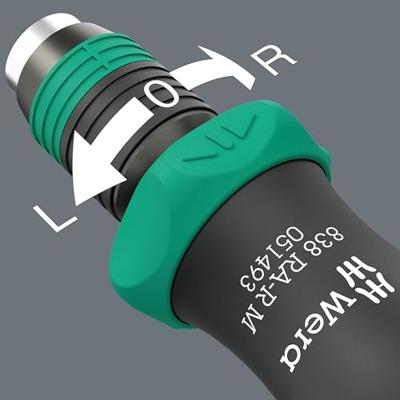 Wera 838 RA-R M bithandhouder met ratelfunctie, 1/4", 1/4" x 123.5 mm - 05051493001 - thumbnail