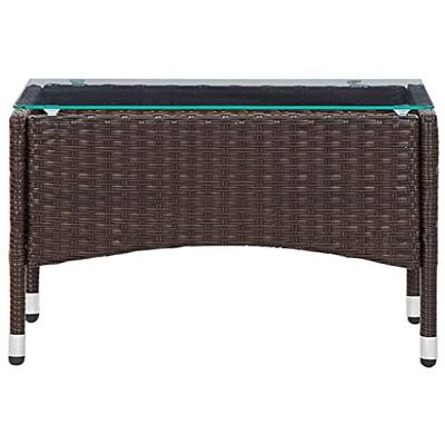 Salontafel 60x40x36 cm poly rattan bruin