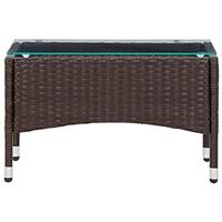 Salontafel 60x40x36 cm poly rattan bruin - thumbnail