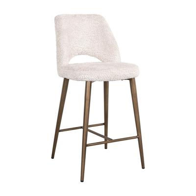 Richmond Barstoel 'Delphine' Chenille, kleur Crème (zithoogte 66,5cm)